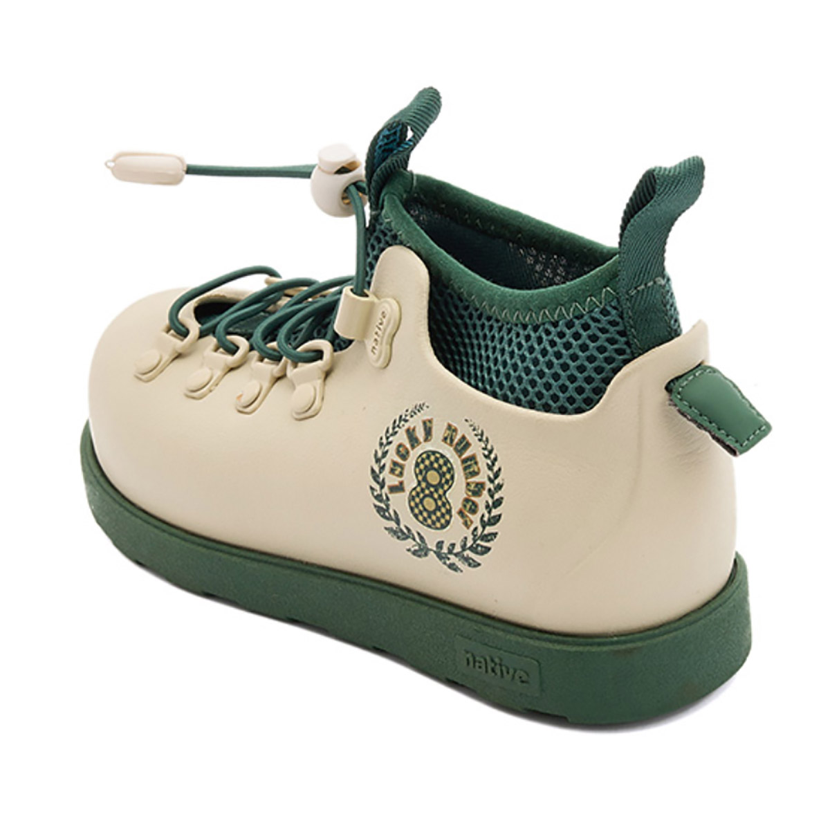Native Shoes Детские ботинки Fitzsimmons, водонепроницаемые, дышащие, легкие, с низким голенищем, белые, зеленые — фото 4