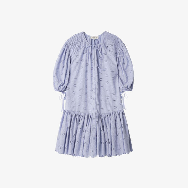 

Платье мини allegra из английской вышивки с вышивкой Malina, цвет azure
