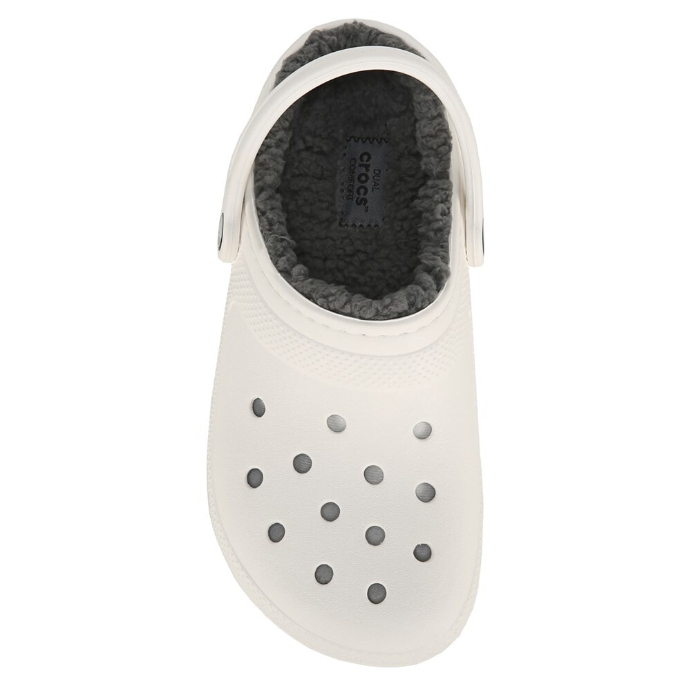 Женские классические сабо с пушистой подкладкой Crocs, белый — фото 4