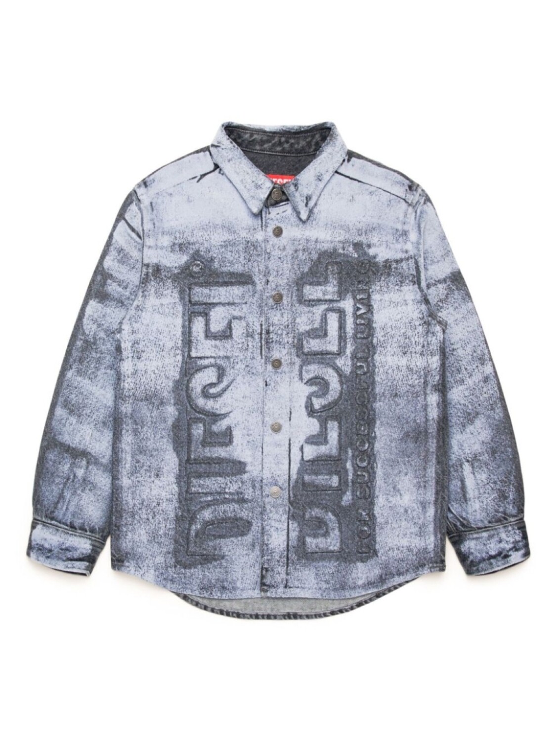 

Diesel Kids джинсовая рубашка с логотипом, серый