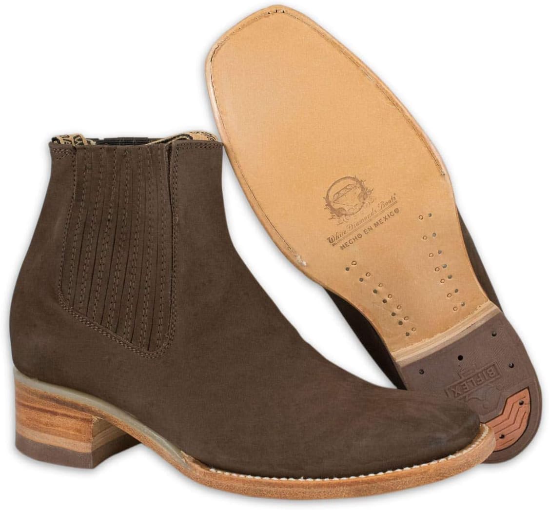 

Мужские ботинки выше щиколотки с квадратным носком из натуральной замши коричневого цвета, ботинки для мужчин с квадратным носком 779 White Diamonds, коричневый