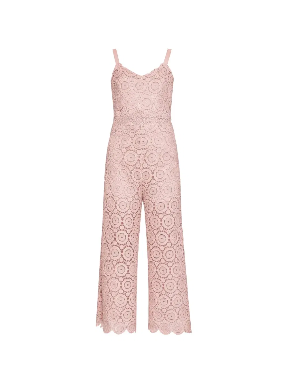 Кружевной комбинезон в технике макраме Twinset Kids, розовый