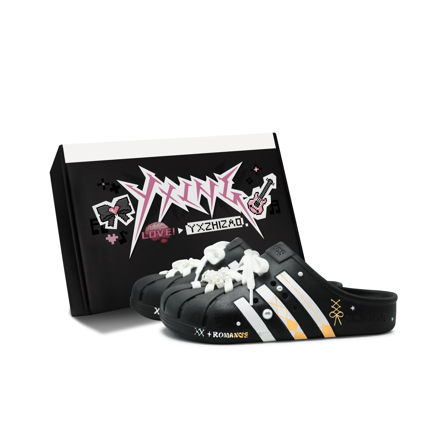 

Adidas Адилетт Клоги Сланцы с обернутым носком Унисекс Черный Белый Оранжевый - Черный Оранжевый, цвет Black Orange