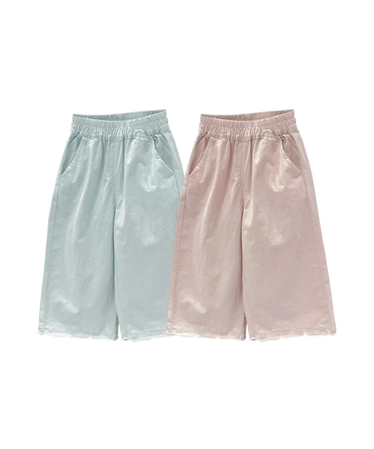 Детские брюки с кружевным низом aimoha-KIDS хлопковые свободные синие — фото 3