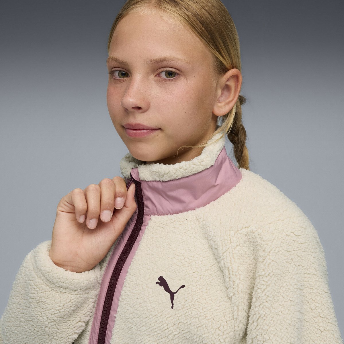 Детская гибридная куртка из искусственного меха, размер 120-160 см PUMA, Alpine Snow — фото 2