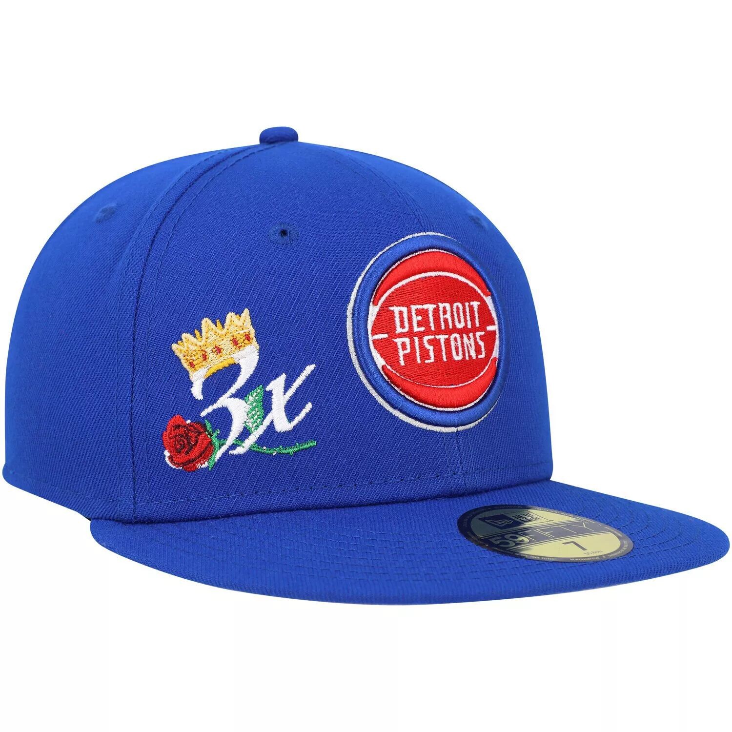 

Мужская облегающая кепка New Era Blue Detroit Pistons Crown Champs 59FIFTY