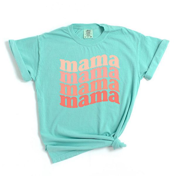 

Футболка Retro Mama Wave garment dyed Simply Sage Market, Chalky Mint