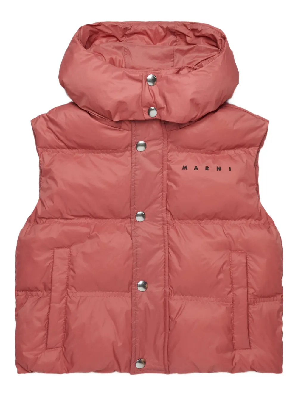 

Дутый жилет с логотипом Marni Kids, розовый