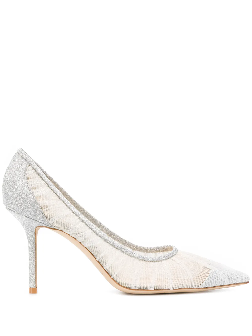 Туфли Love 85 с блестками JIMMY CHOO, белый
