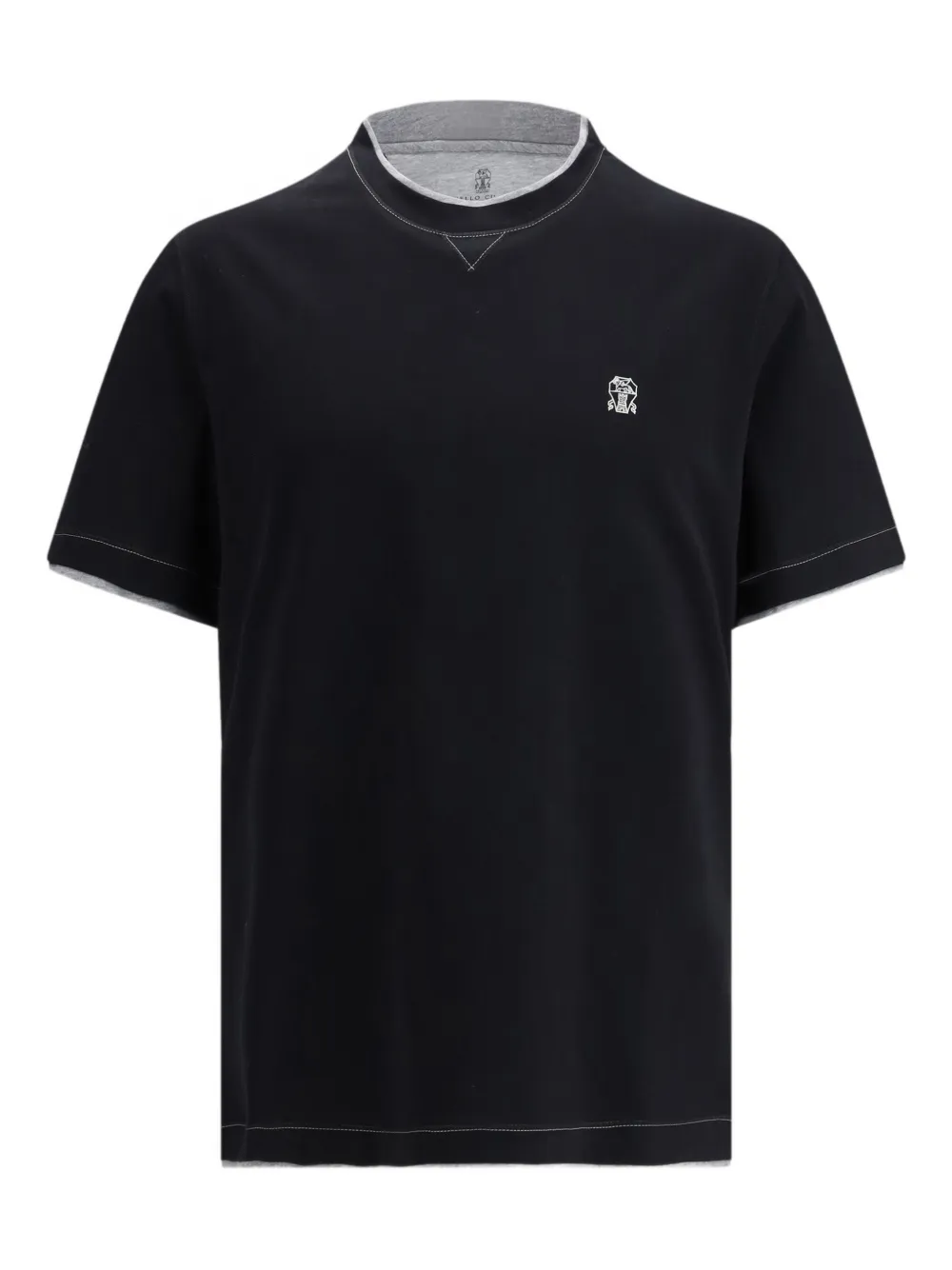 

Футболка с вышитым логотипом Brunello Cucinelli, черный