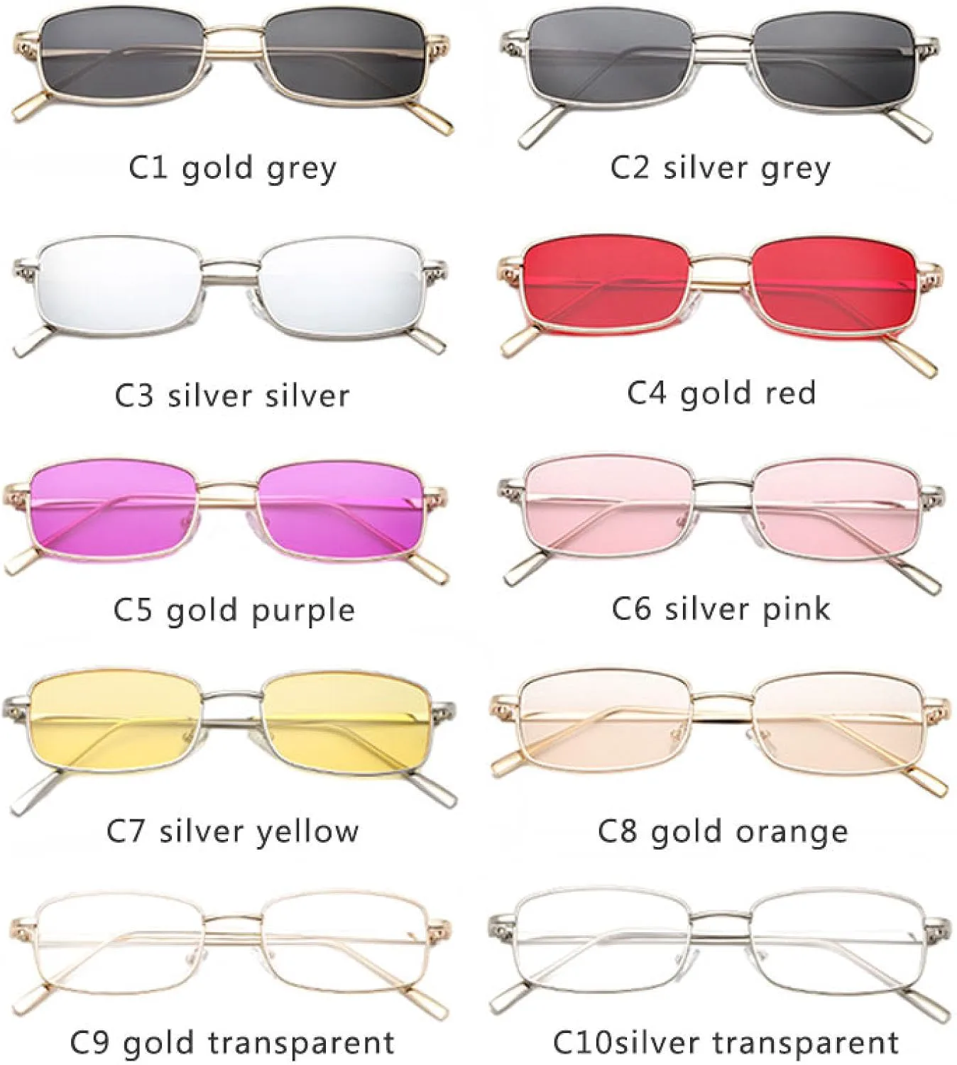 

Маленькие прямоугольные солнцезащитные очки для женщин в винтажном стиле, миниатюрные солнцезащитные очки в металлической оправе для мужчин, ретро-очки TKKTLLT, C6