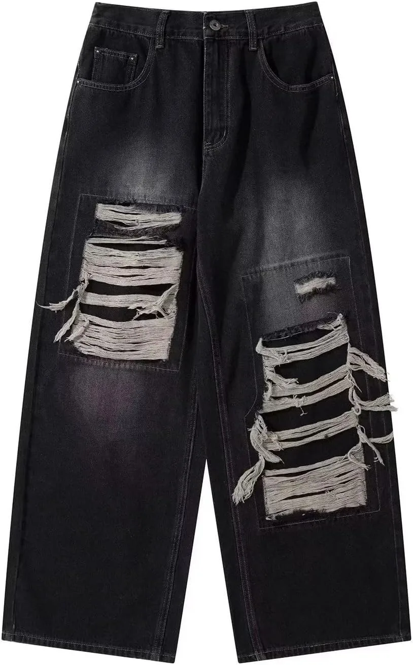 

Hopecn джинсы для женщин Ripped High Waisted Wide Leg HOPECK