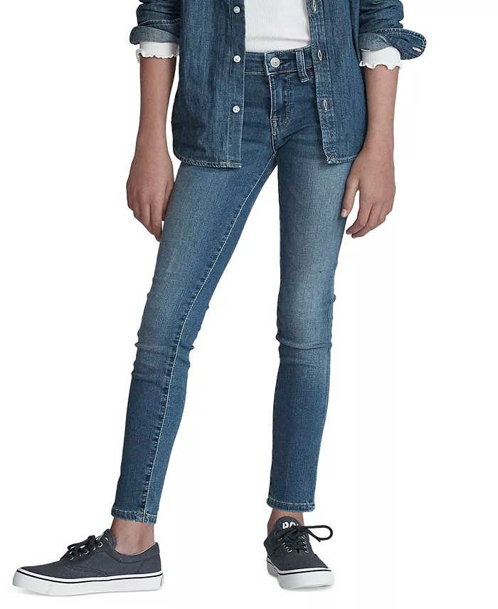 

Джинсовые леггинсы Big Girls Aubrie с пятью карманами Polo Ralph Lauren, синий