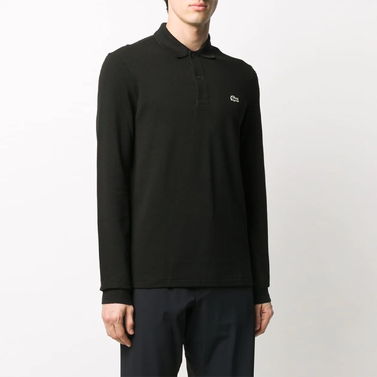 Футболка поло с длинным рукавом и нашивкой с логотипом LACOSTE, 166/Темно-синий — фото 4