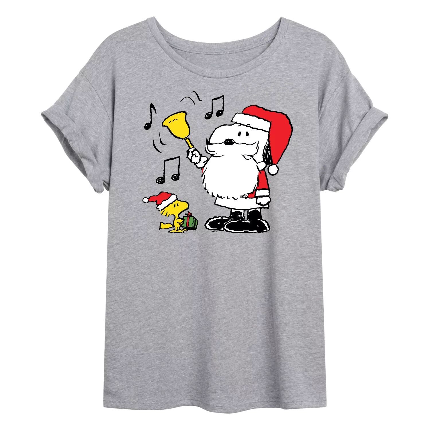 

Детская футболка с струящимся рисунком Peanuts Santa Bell Licensed Character