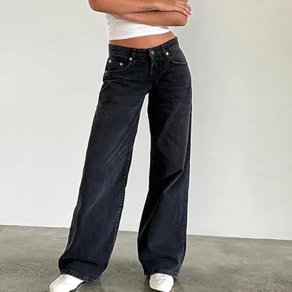 Джинсы свободные Low Rise Baggy, черный — фото 3