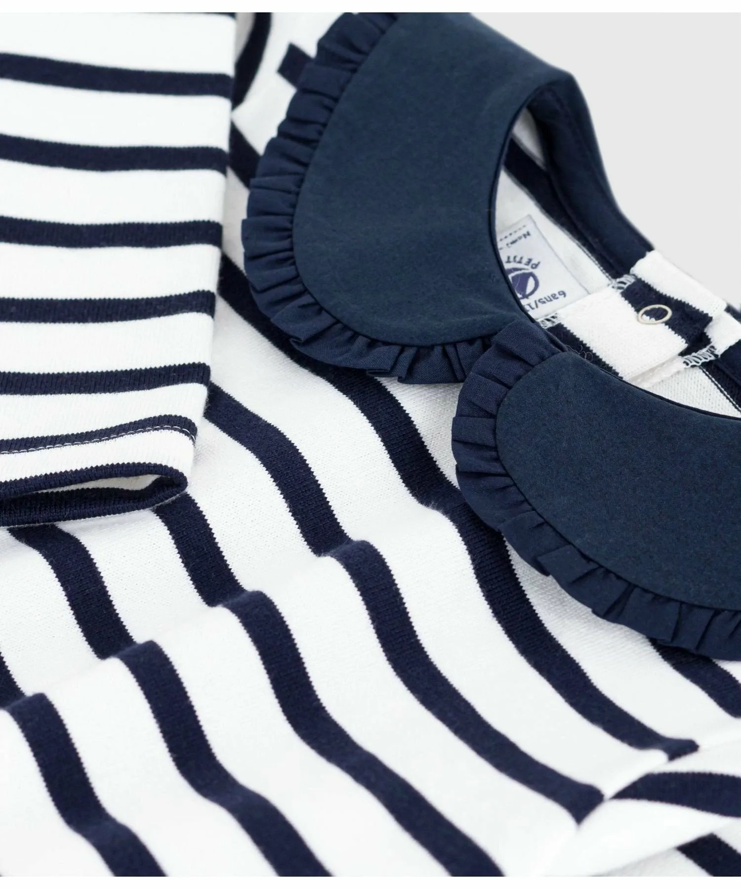 Пуловер мариньер PETIT BATEAU, Off-white/Navy — фото 4