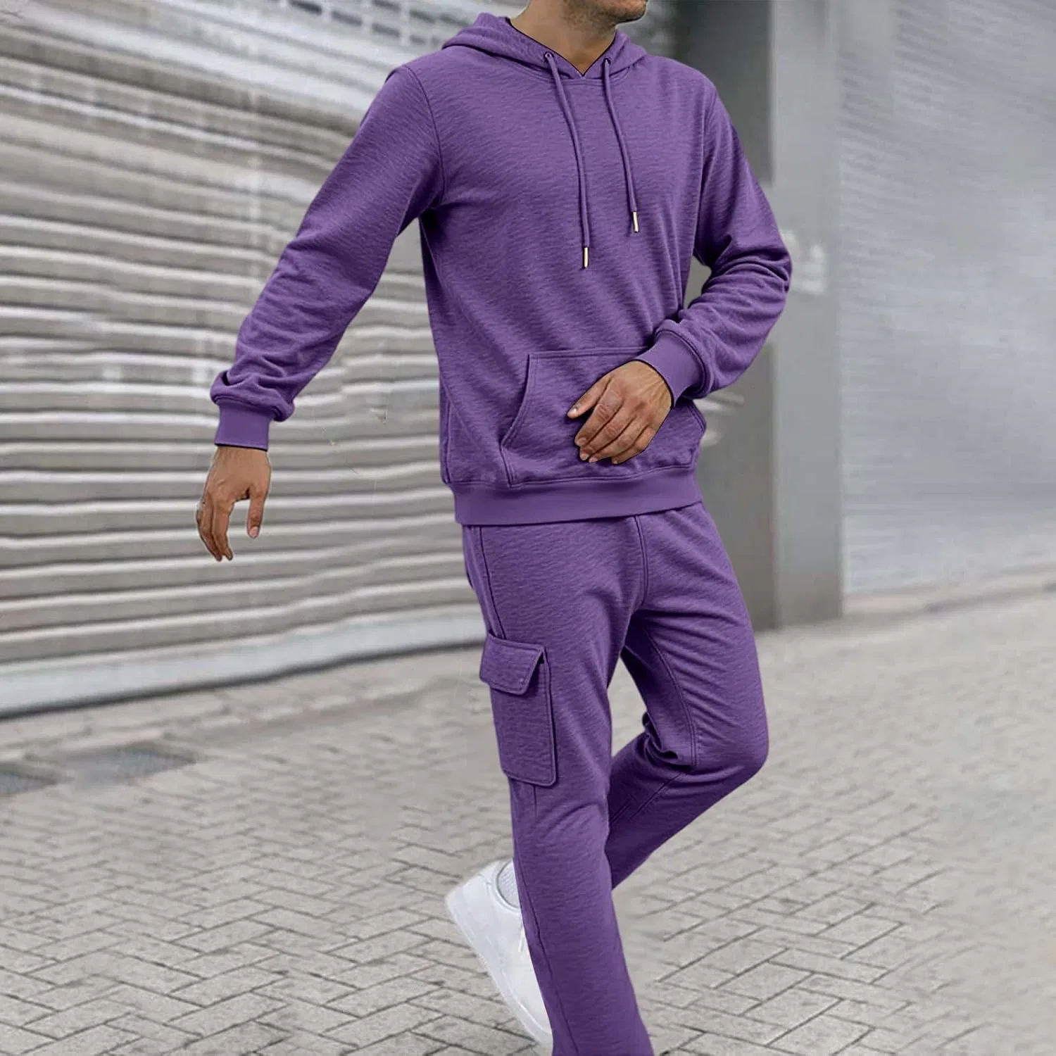 Спортивный костюм из флиса, 2 предмета, мужской, Purple — фото 3
