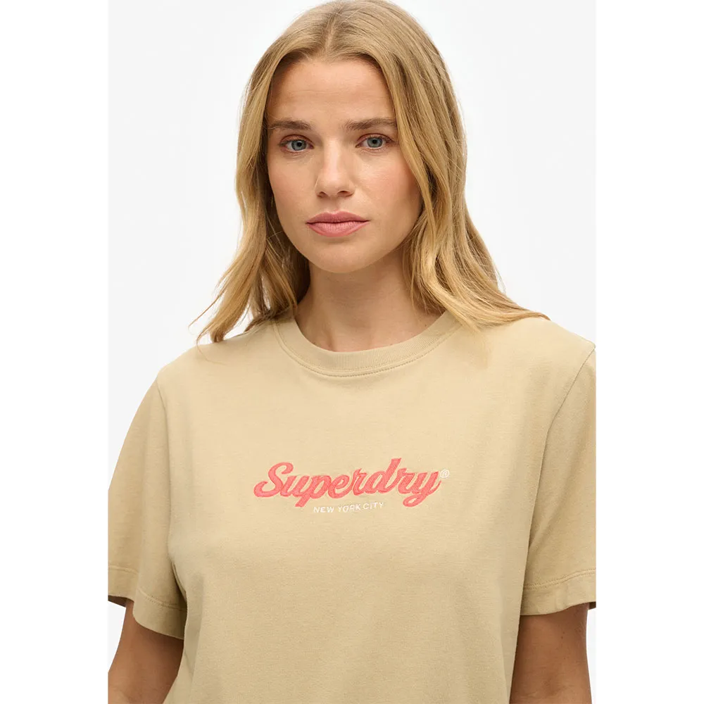 Футболка с коротким рукавом Superdry Country Club Boxy Loose, бежевый — фото 2