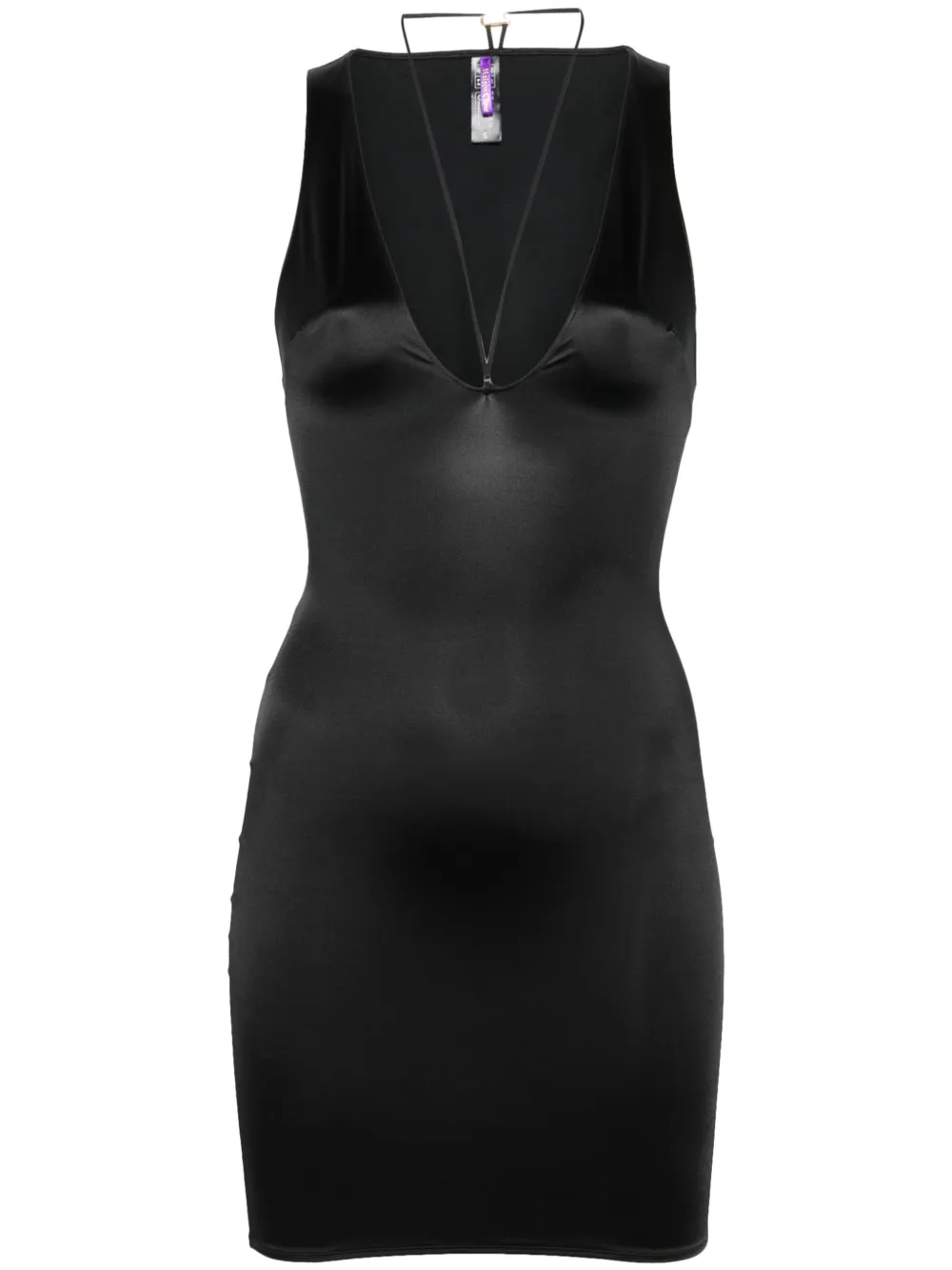 

Платье мини с V-образным вырезом Maison Close, черный