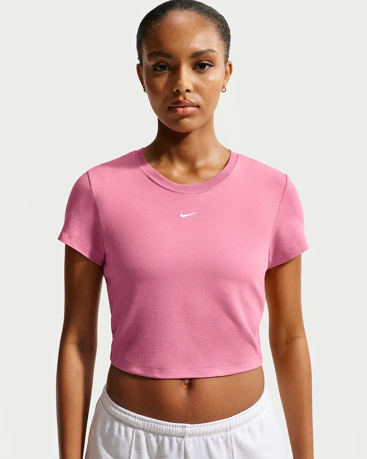 Женская укороченная футболка Nike Sportswear Chill Knit, Peony/Sail