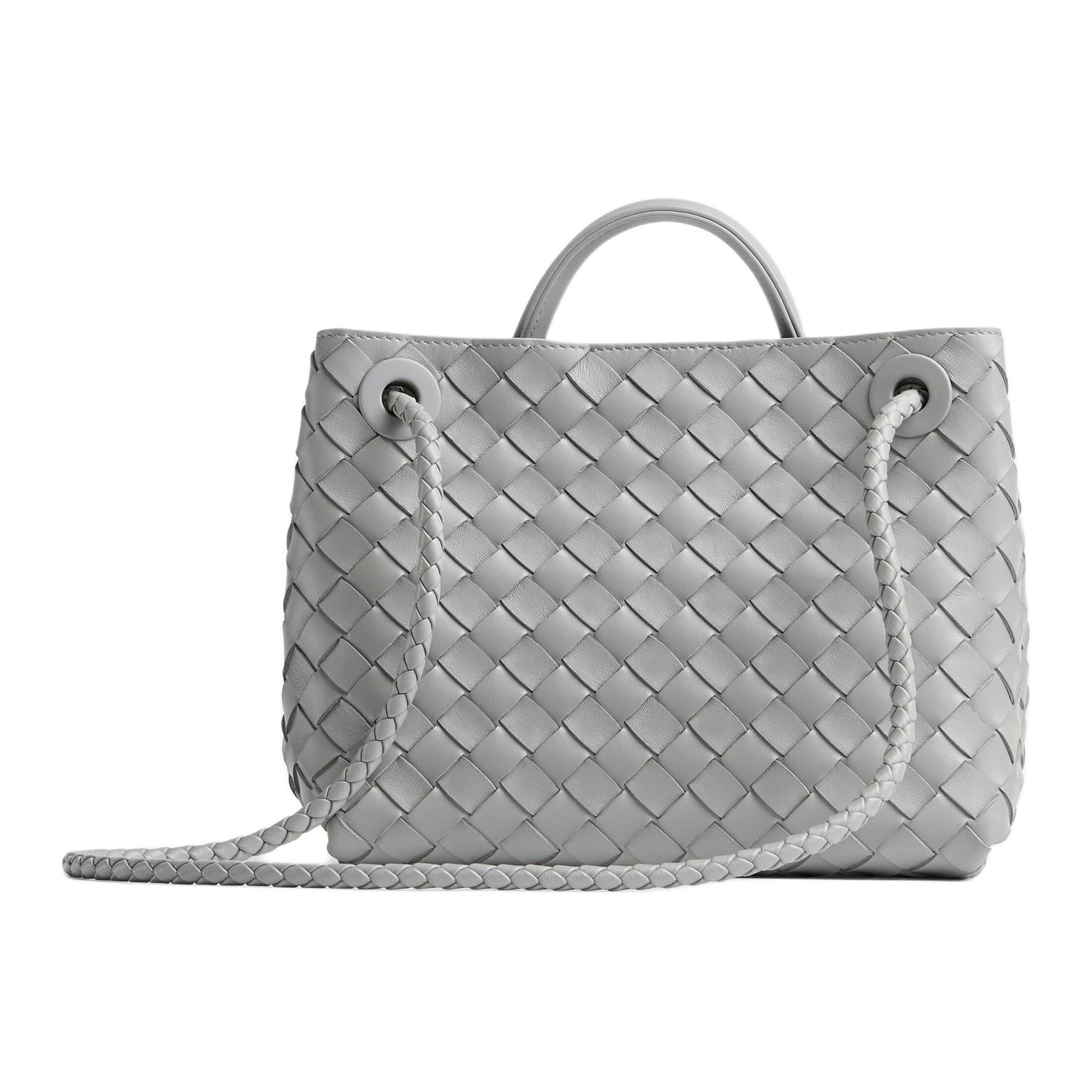 Плечевая сумка Intrecciato из овечьей кожи, через плечо, женская серебристая Bottega Veneta — фото 2