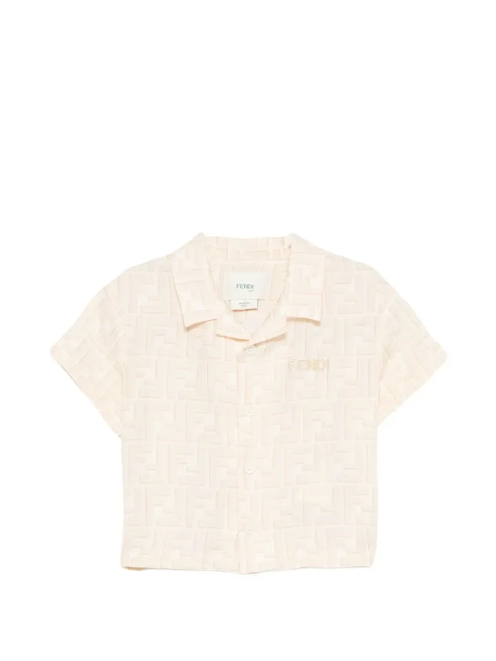 Рубашка с логотипом Fendi Kids, бежевый