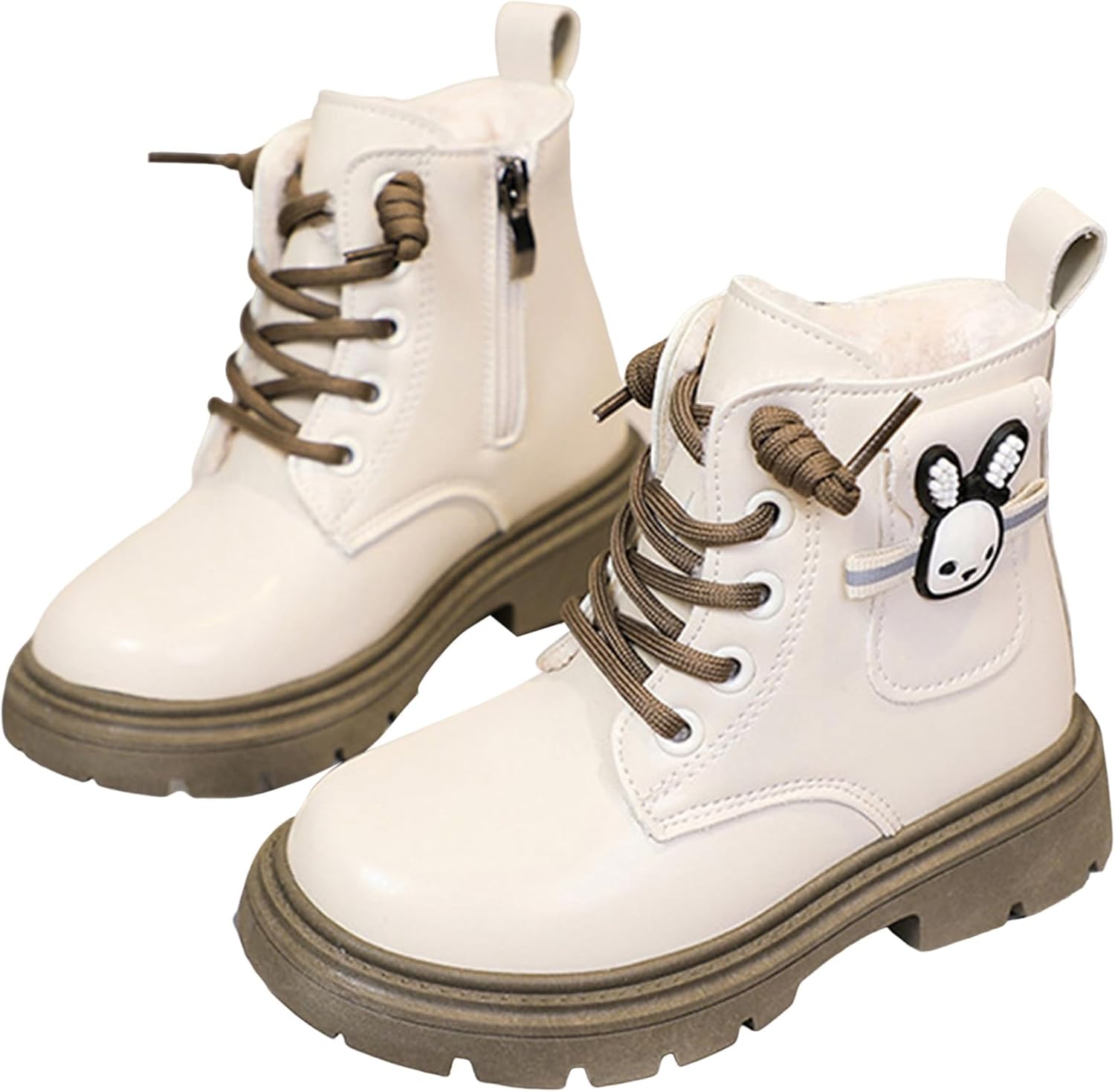 

Мальчики Девочки Шнурованные Ботинки Для Прогулок На Открытом Воздухе Дети Кожаные Зимние Сапожки С Меховой Подкладкой Подошва Луг Низкий Каблук Короткие Снежные Сапоги Детские С Боковой Молнией Всаднические Ботинки Нескользящие Ботиночки Generi...