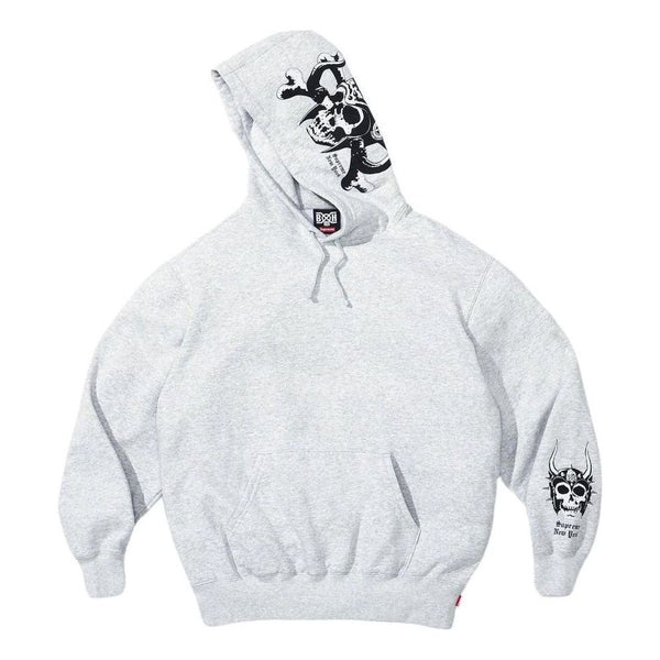 

Толстовка x bounty hunter hooded sweatshirt 'white black' Supreme, белый