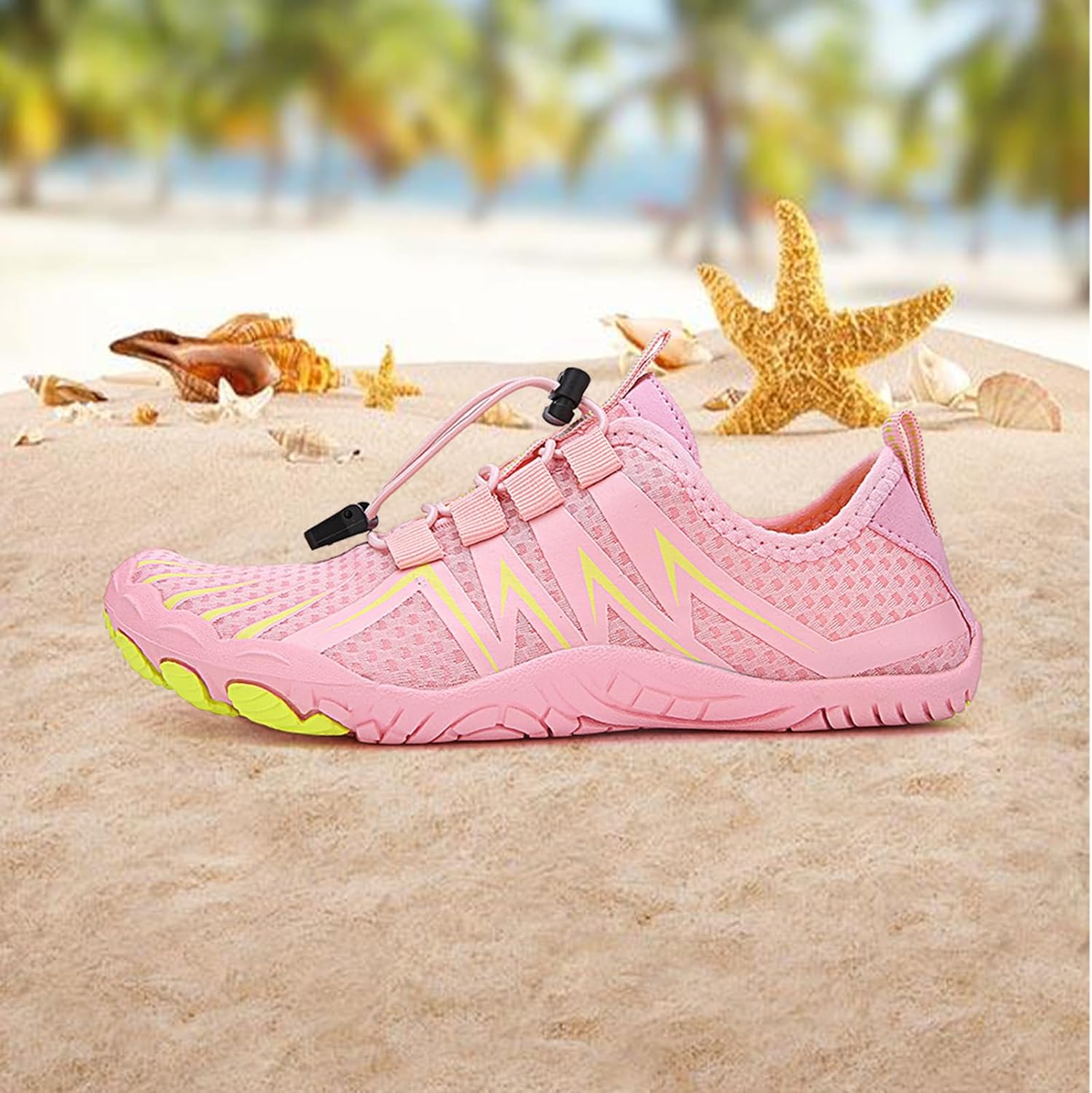Женские босоножки для походов Kubbon Barefoot с защищенными от скольжения широкими носками, водонепроницаемые кроссовки для трейл-раннинга, здоровая обувь для ходьбы, легкая обувь для прогулок и плавания, розовый — фото 3