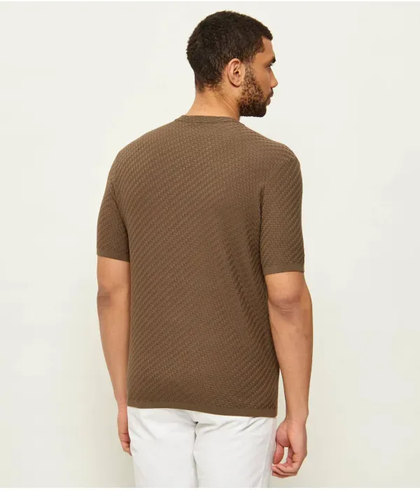 Футболка slim fit Emporio Armani, коричневый — фото 3