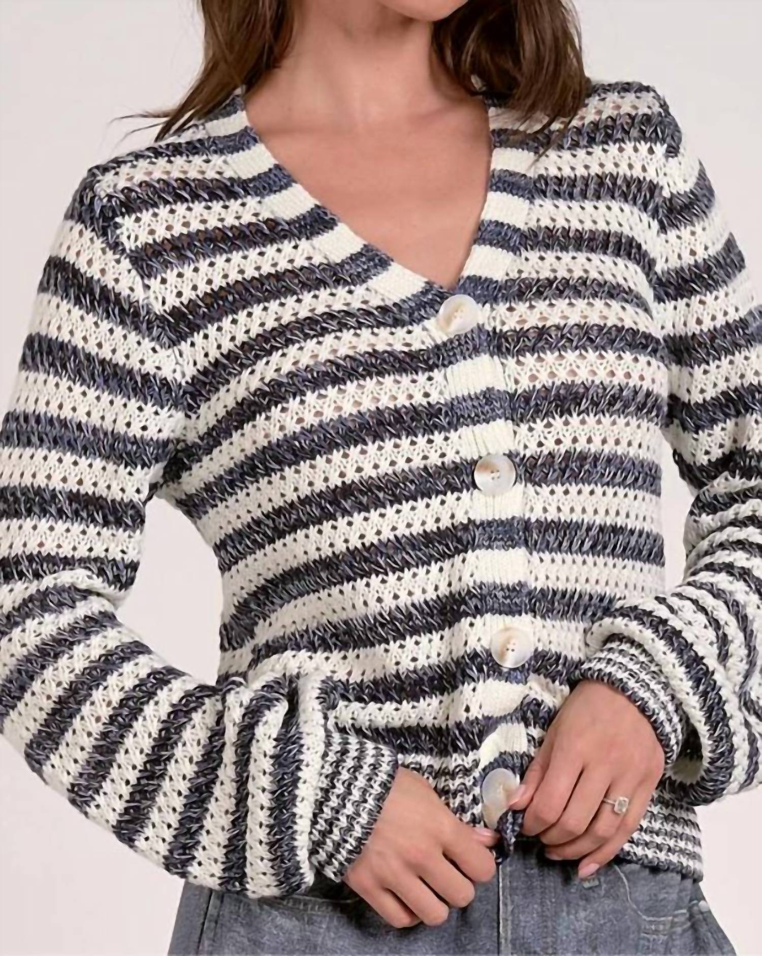 

Vnk Кардиган в полоску синий ELAN