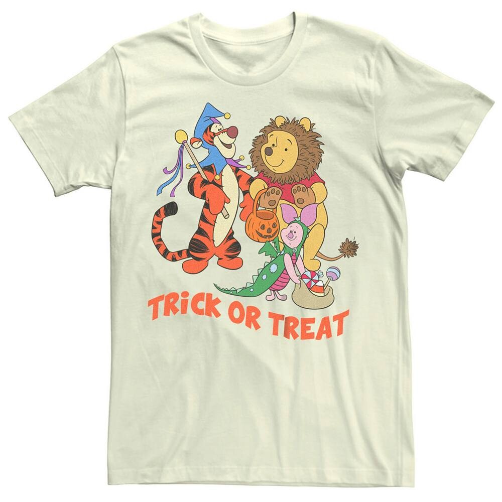 

Мужская футболка Disney's Winnie the Pooh Halloween Tigger & Piglet Trick or Treat Licensed Character, цвет Natural