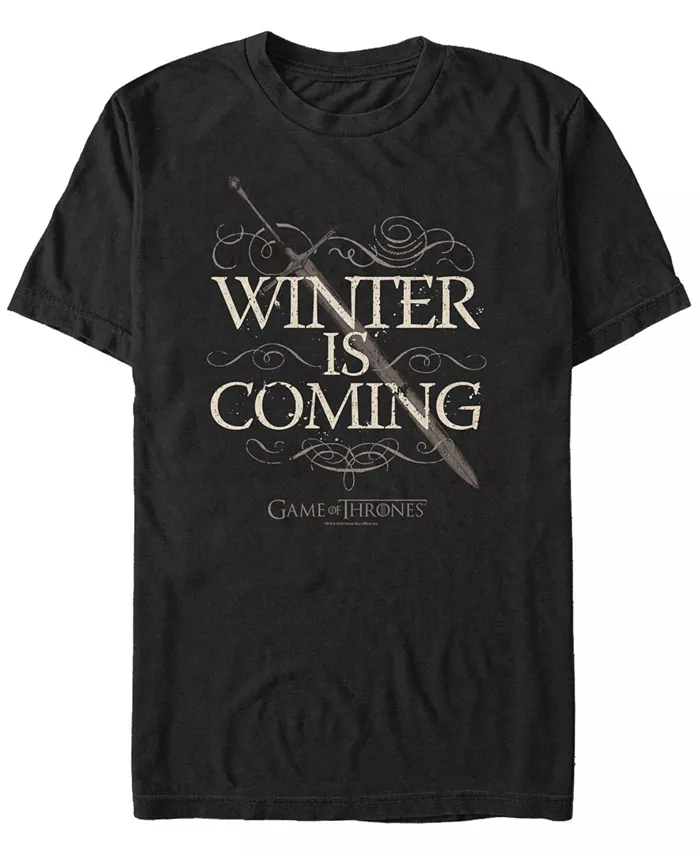 

Мужская футболка с коротким рукавом Game of Thrones Silent Snow Fifth Sun, черный