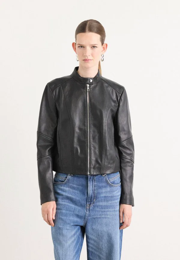 Кожаная куртка saleste Boss, Black