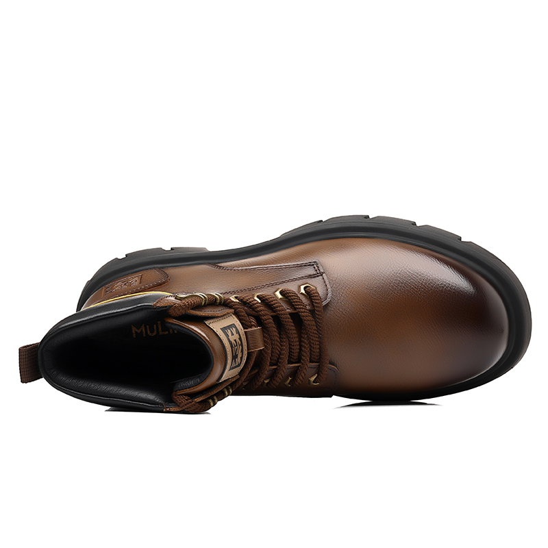 Mulinsen Мужские ботинки Martin черно-коричневые с коричневой подкладкой, цвет Brown Padded — фото 2