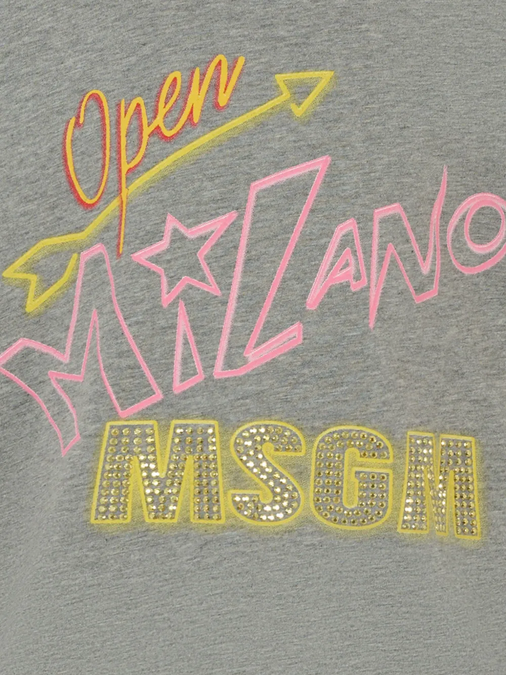 Футболка с коротким рукавом и графическим принтом MSGM Kids, серый — фото 3