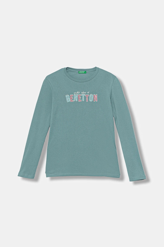 

Детская хлопковая кофта с длинным рукавом United Colors Of Benetton, бирюзовый