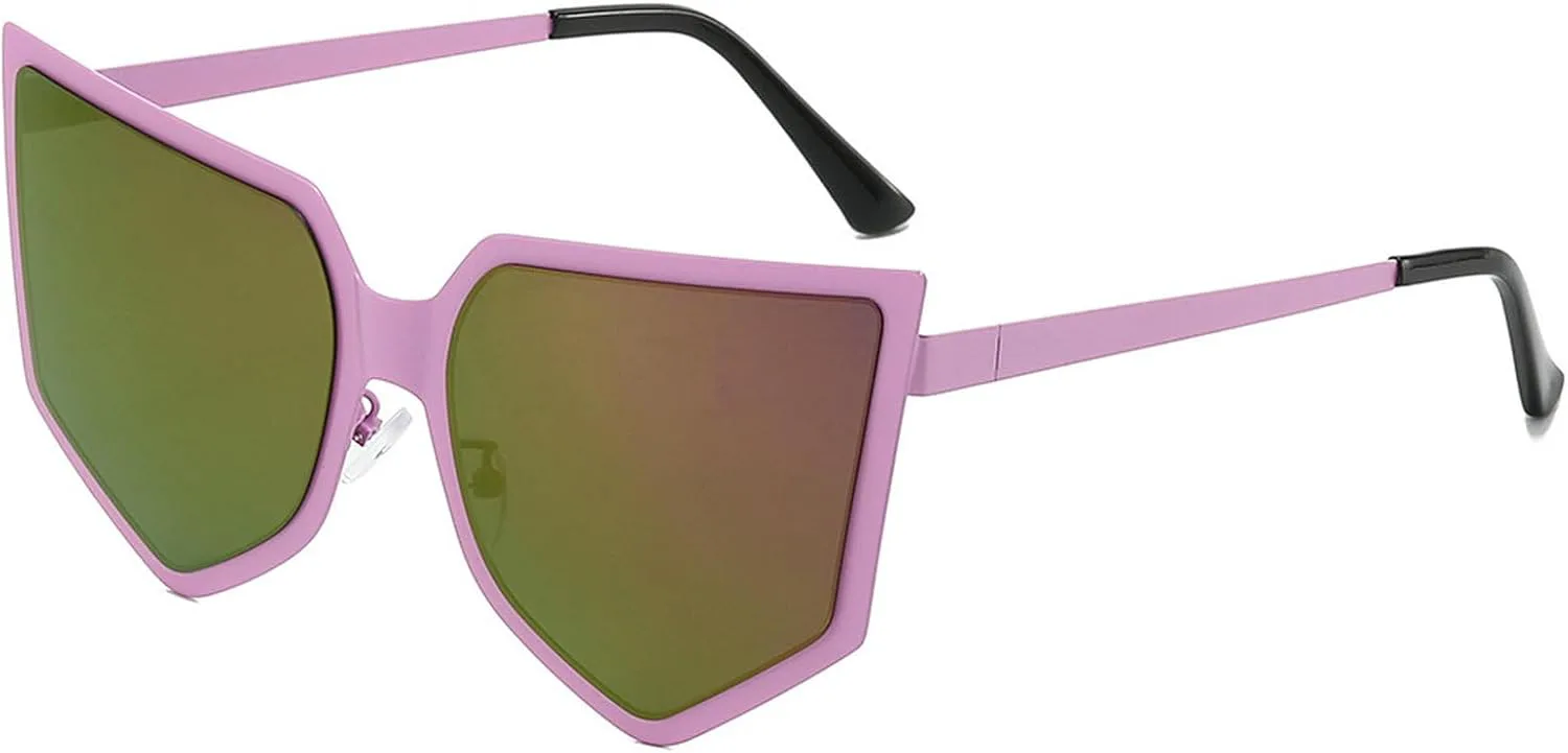 

Большие, сексуальные солнцезащитные очки «кошачий глаз» для женщин, роскошные винтажные ветрозащитные солнцезащитные очки в металлической оправе mincl, C4