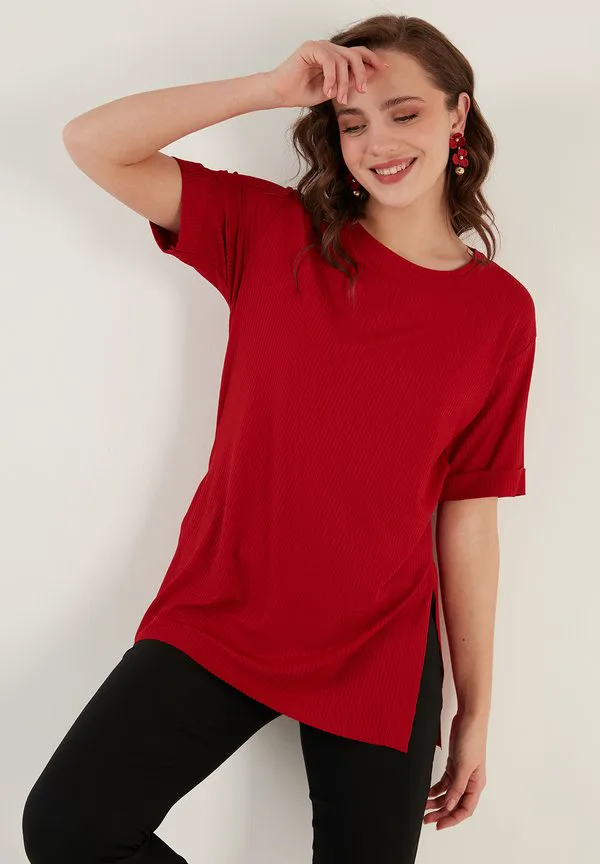 

Свободная базовая футболка Lela, Red, Красный, Свободная базовая футболка Lela, Red