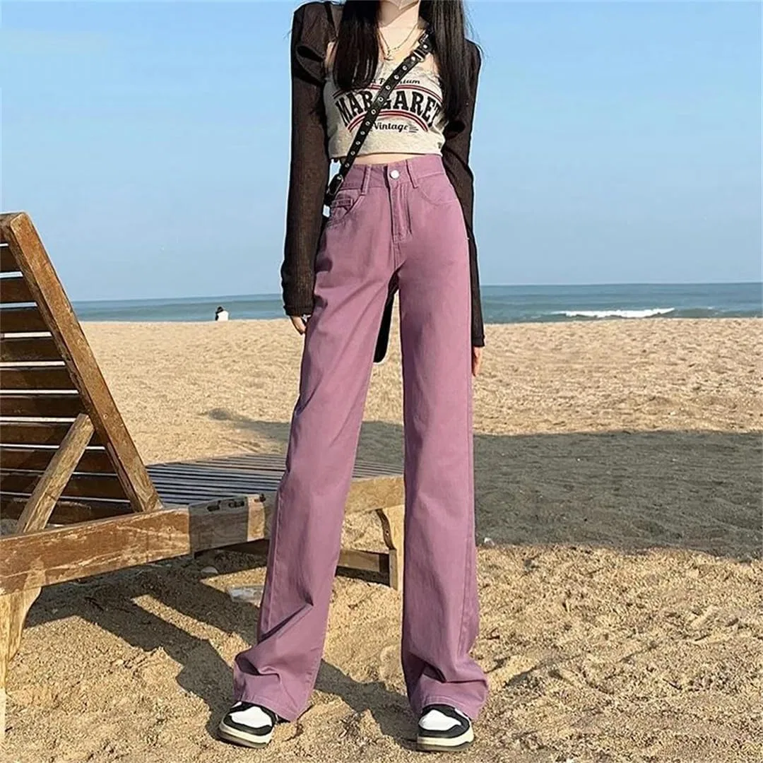 Джинсы прямые широкие Women Summer Waisted Jeans, En8 — фото 2