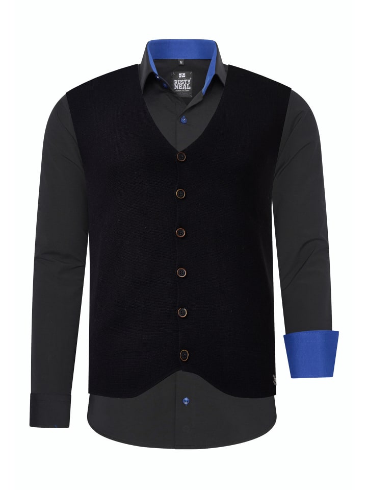 

Rusty Neal Комплект из двух предметов: рубашка и жилет, черный / Sax