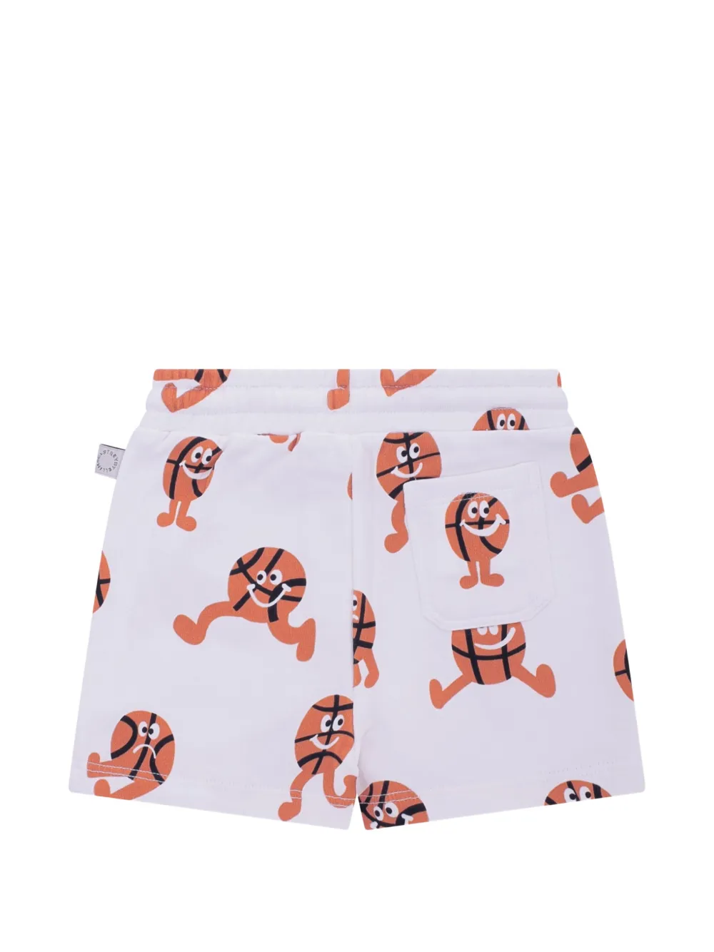 Шорты с принтом в виде баскетбольных мячей Stella McCartney Kids, белый — фото 2