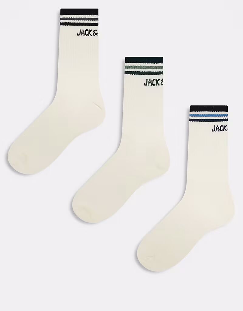 

Jack & Jones 3 пары теннисных носков с полоской белого цвета