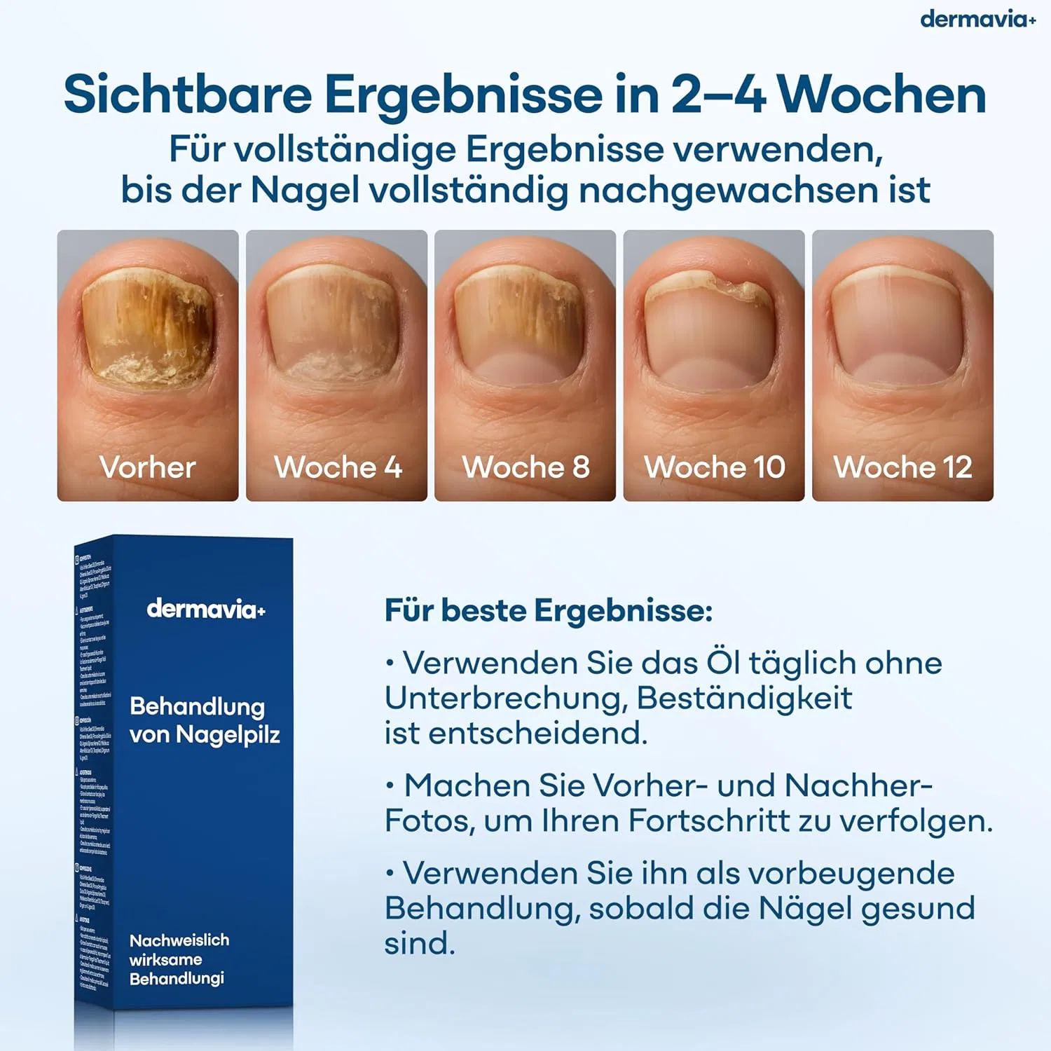 Интенсивная сыворотка DERMAVIA+ для ломких, утолщенных и обесцвеченных ногтей, 50 мл Dermavia+ — фото 3