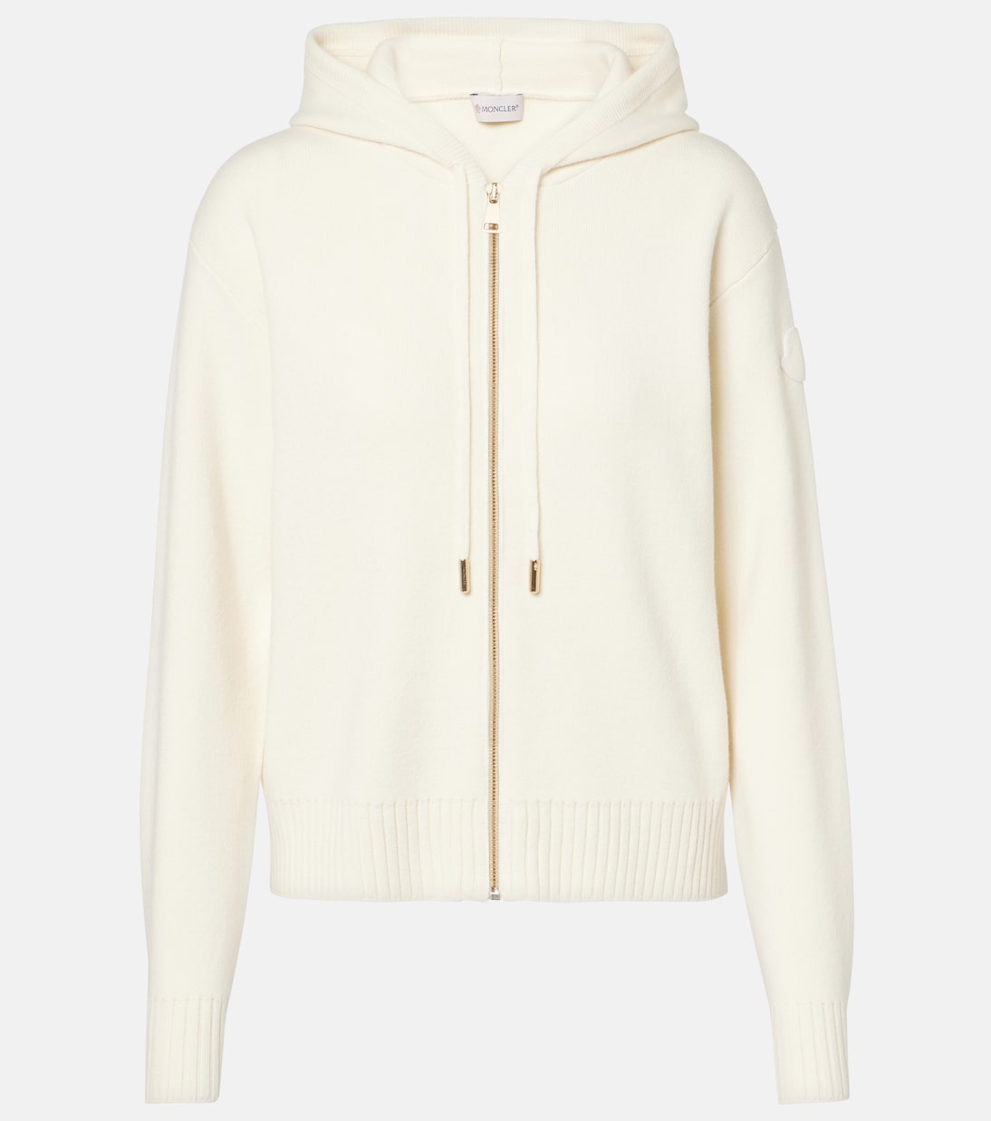 

Шерстяная и кашемировая куртка Moncler, кремовый