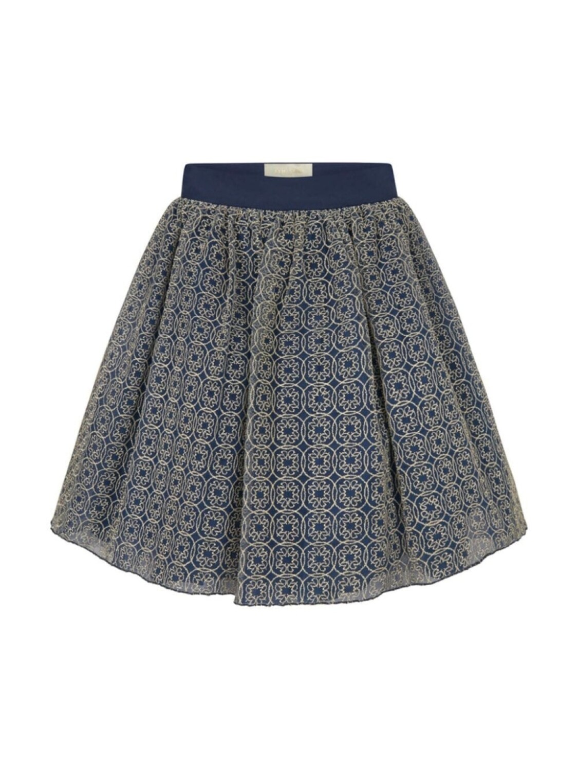 

Elie Saab Junior logo-embroidered pleat-detailing skirt, синий