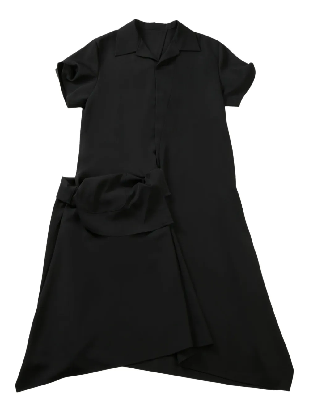 

Шерстяное платье миди Yohji Yamamoto, черный