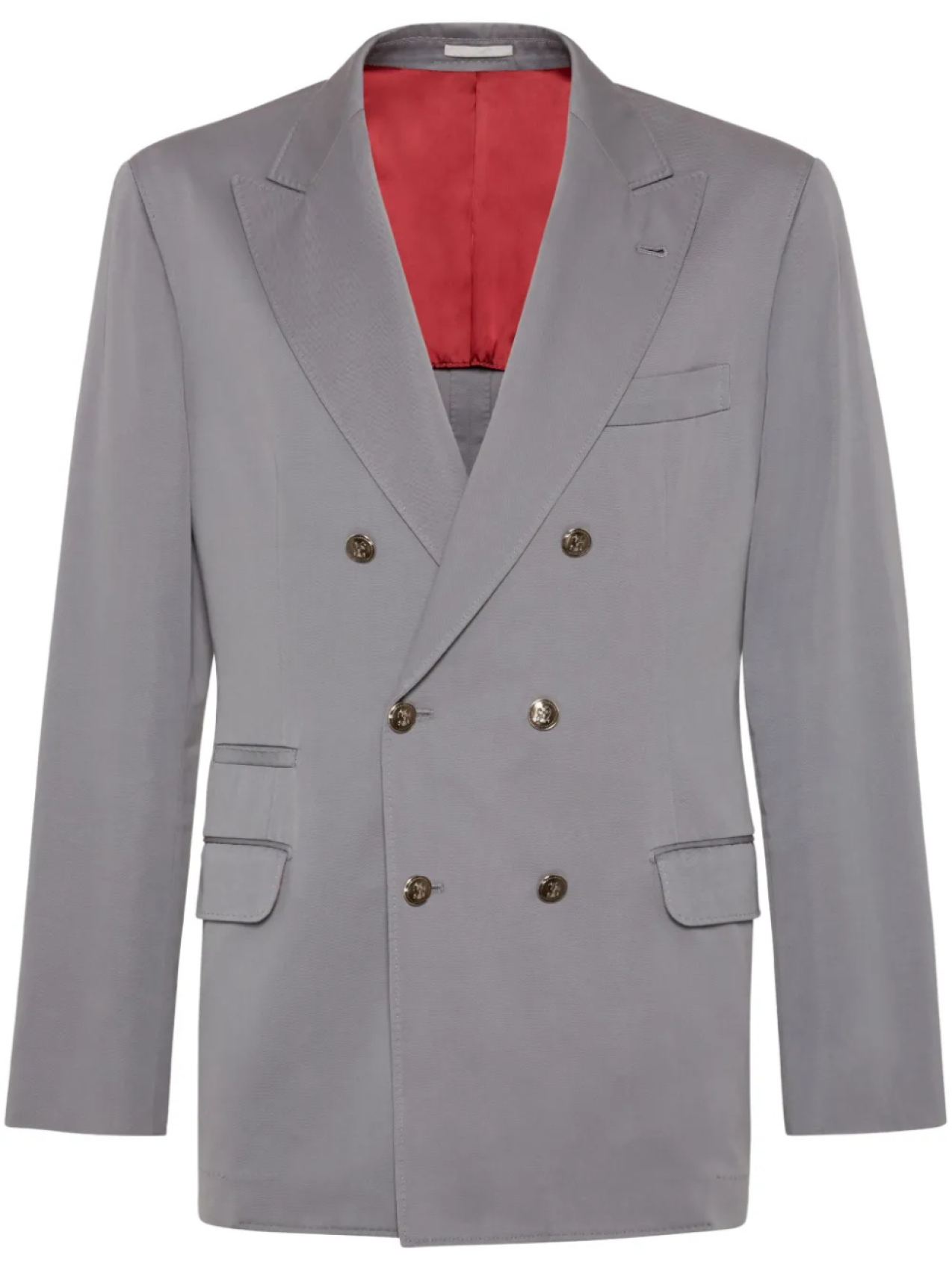

Brunello Cucinelli габардиновый блейзер, серый