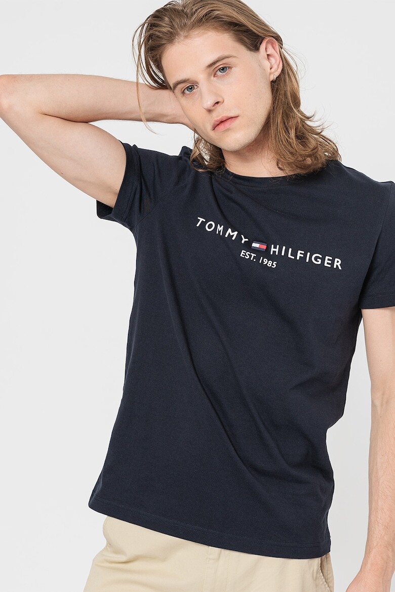 

Футболка из органического хлопка с логотипом и надписью Tommy Hilfiger, синий